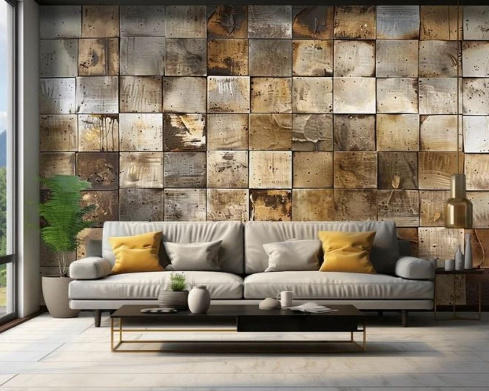 Geometric Nordic Style 3D Wallpaper